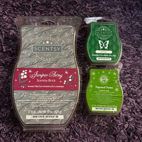 Scentsy Other - Scentsy brick &bar Holiday bundle Juniper Berry, iced pine and peppermint dreams